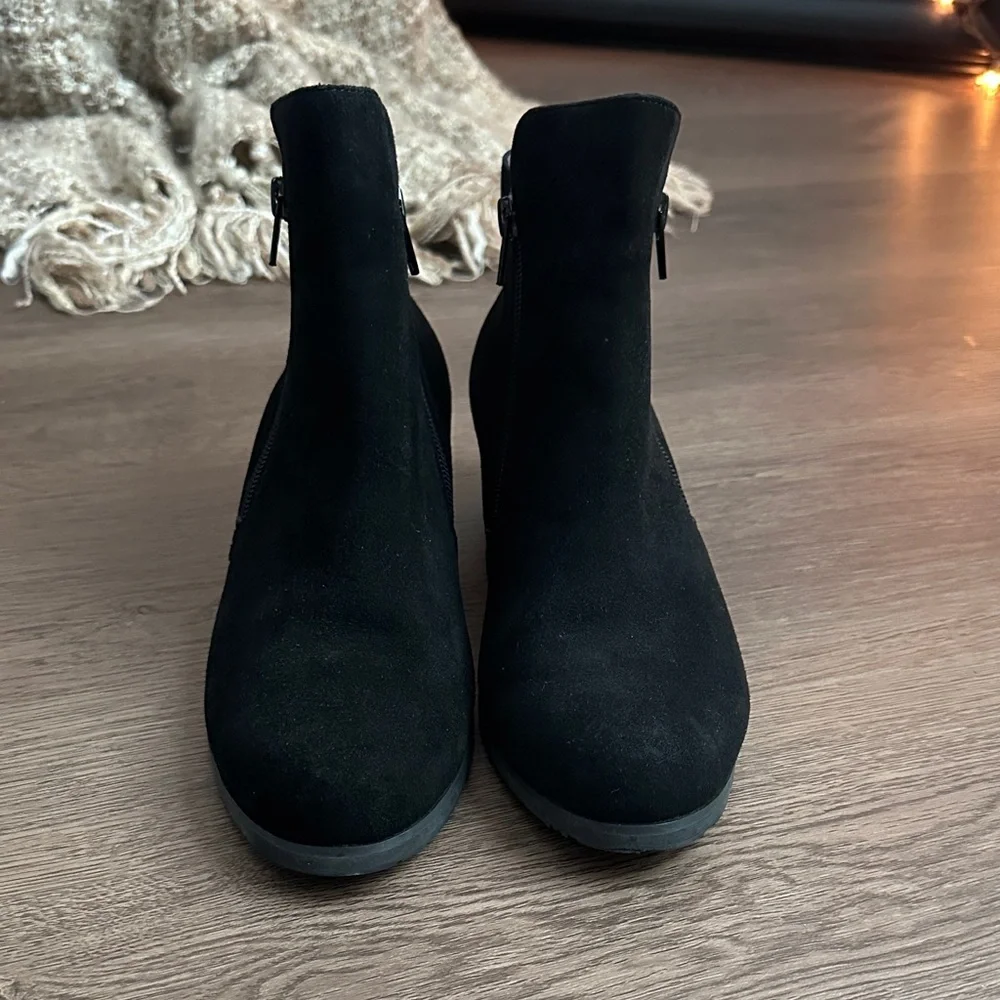 Chocolat Blu Black Suede Ankle Boots